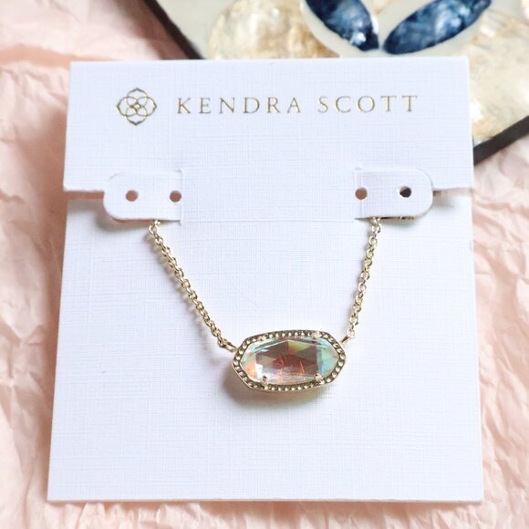 Kendra Scott - Elisa Dichroic Glass Necklace Gold - Picture 1 of 2